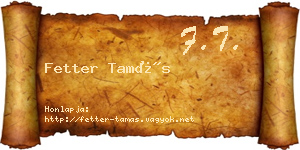 Fetter Tamás névjegykártya