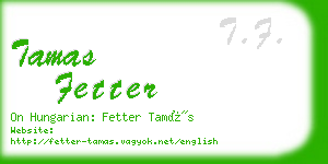 tamas fetter business card